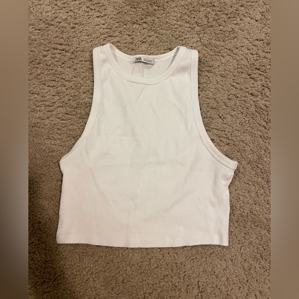 (2) Zara black & white cropped tank top bundle